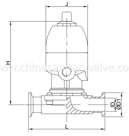 Mini Pneumatic diaphragm valve clamped DIN.